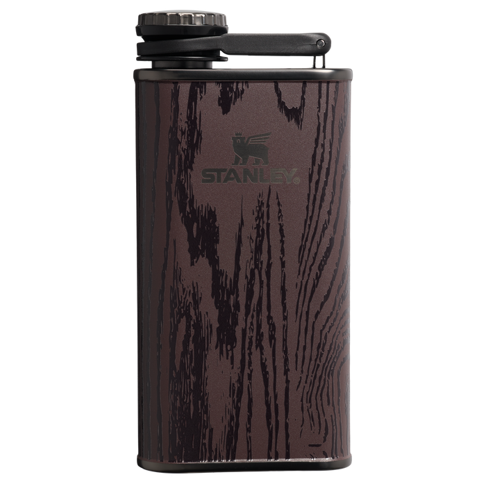 Stanley 1913 The Cheers & Cheer Easy Fill Flask 8 OZ in Redwood Woodgrain