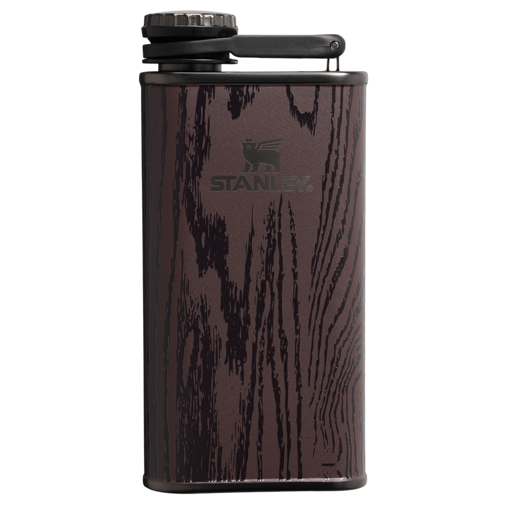 Stanley 1913 The Cheers & Cheer Easy Fill Flask 8 OZ in Redwood Woodgrain
