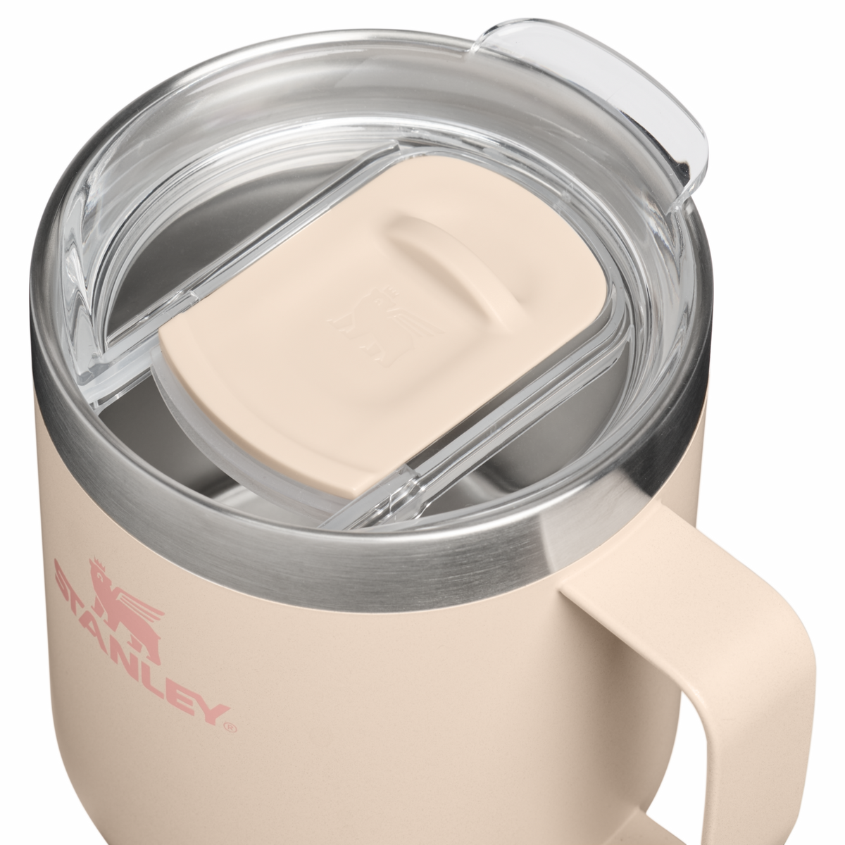 Stanley 1913 Classic Legendary Camp Mug 12 OZ in Champagne | Lid Detailed View