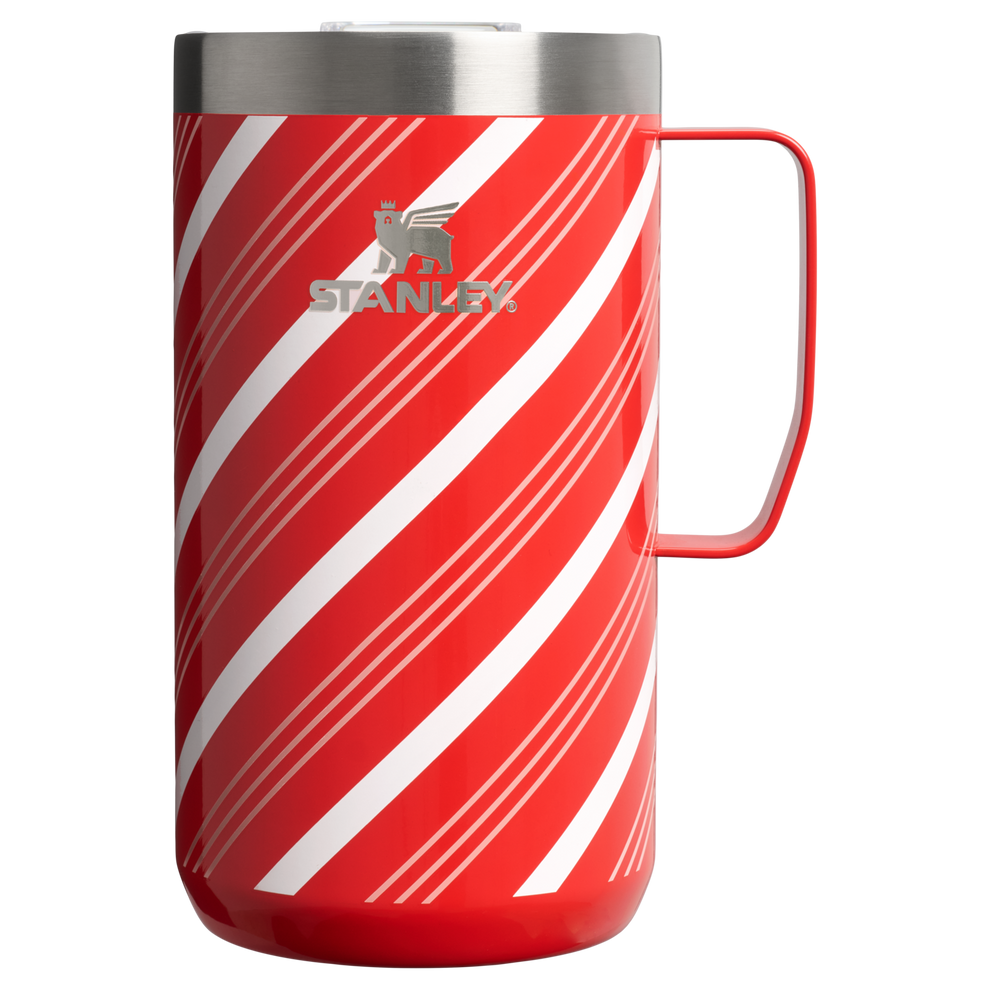 Stanley 1913 The Stay-Hot Camp Mug 24 OZ in Candy Cane Twist | Front View