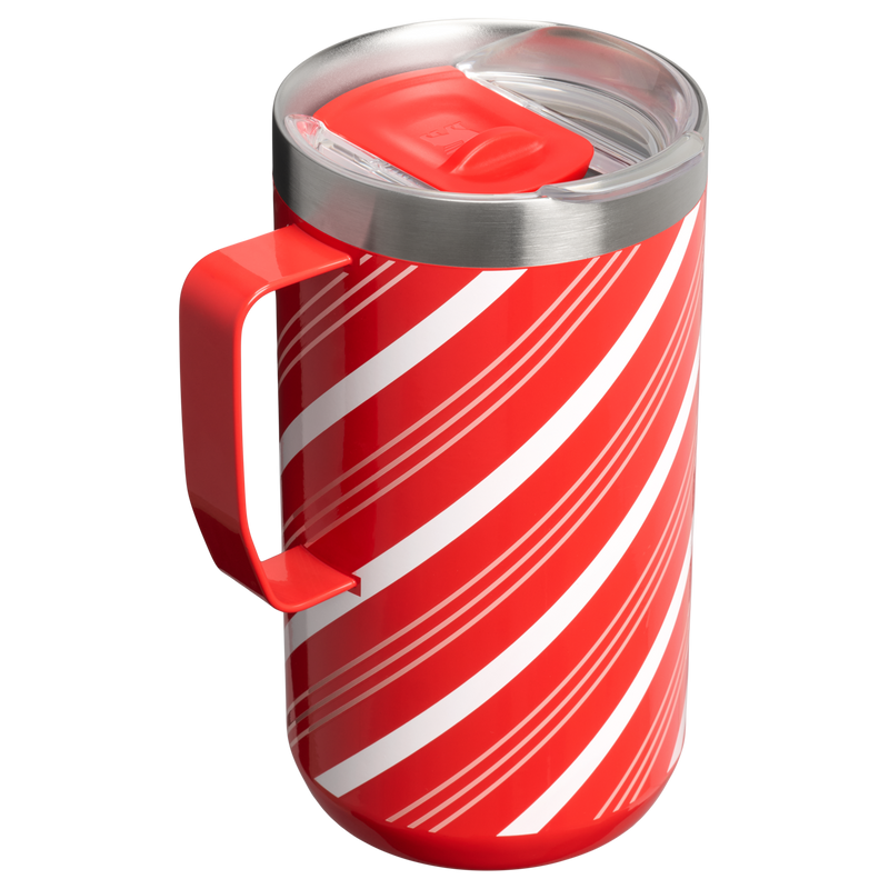 Stanley 1913 The Stay-Hot Camp Mug 24 OZ in Candy Cane Twist | Back View