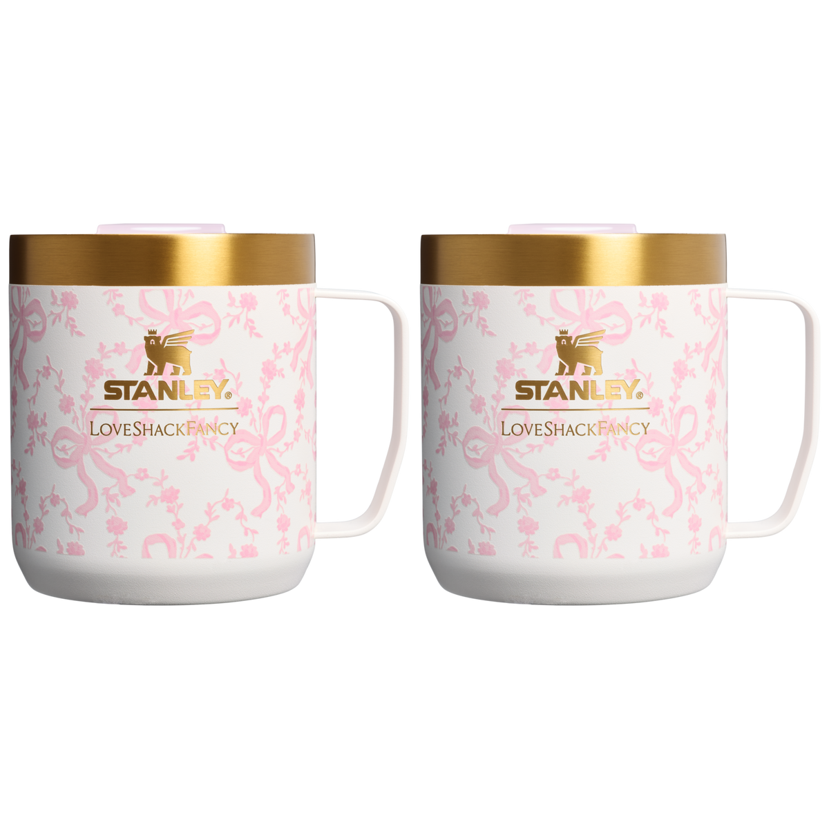 Stanley 1913 Stanley 1913 x LoveShackFancy Holiday The Everyday Cocoa Set in Coquette Bow Chantilly | Front View