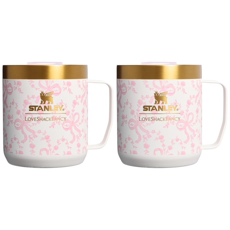 Stanley 1913 Stanley 1913 x LoveShackFancy Holiday The Everyday Cocoa Set in Coquette Bow Chantilly | Front View