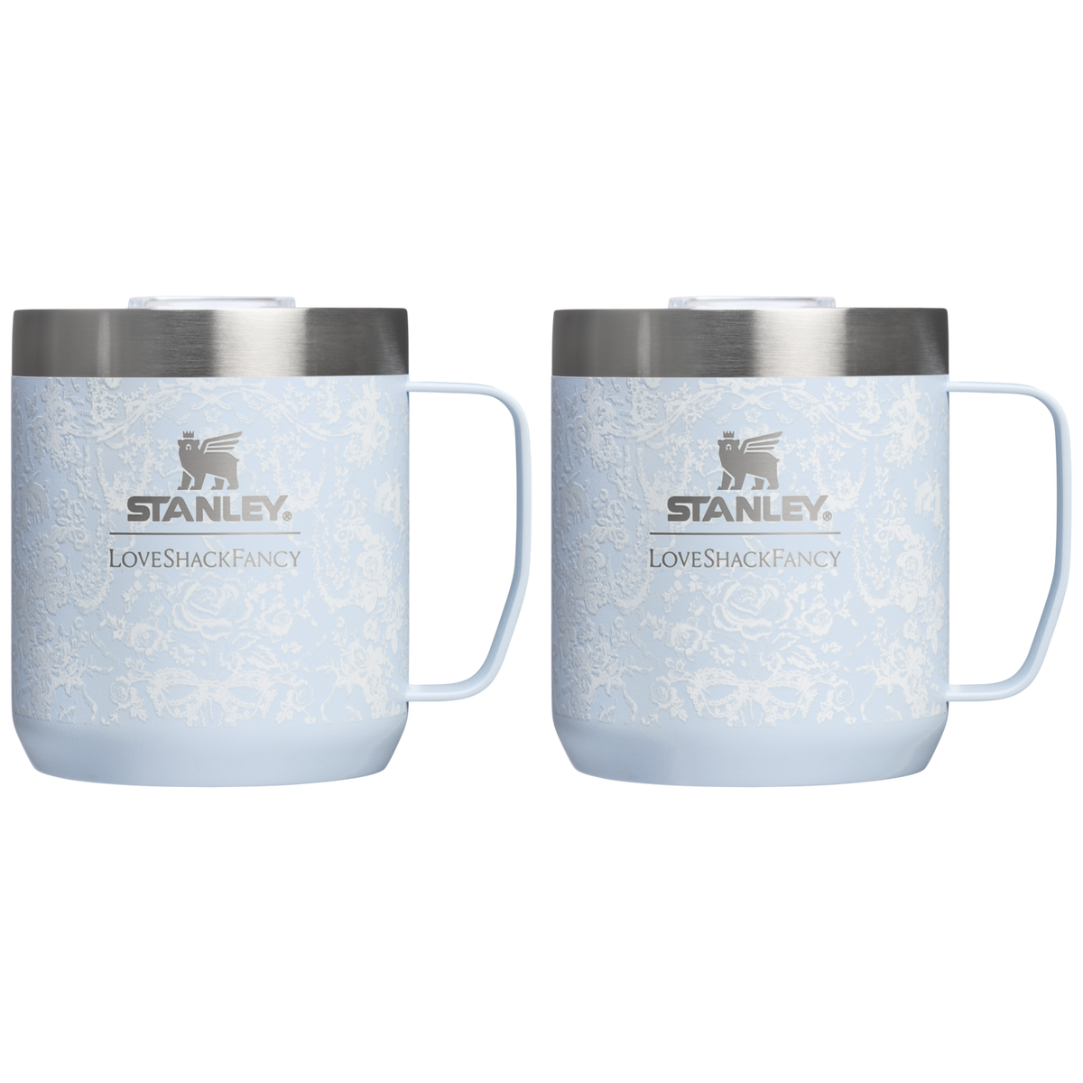 Stanley 1913 Stanley 1913 x LoveShackFancy Holiday Everyday Camp Mug Set 12 OZ in Toscana Toile Alpine Blue | View 1