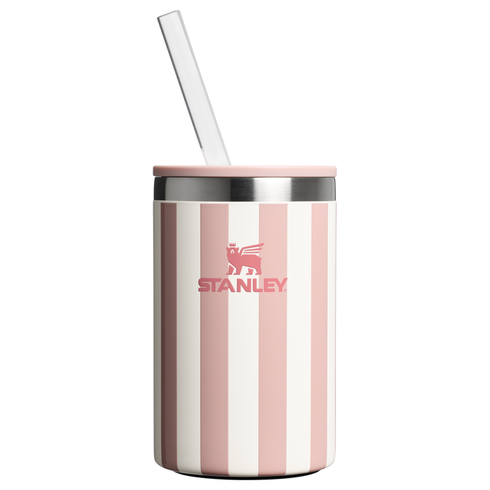 Stanley Everyday Can Cooler Cup In Peach Whip Cabana Stripe Pink From The Oasis Collection