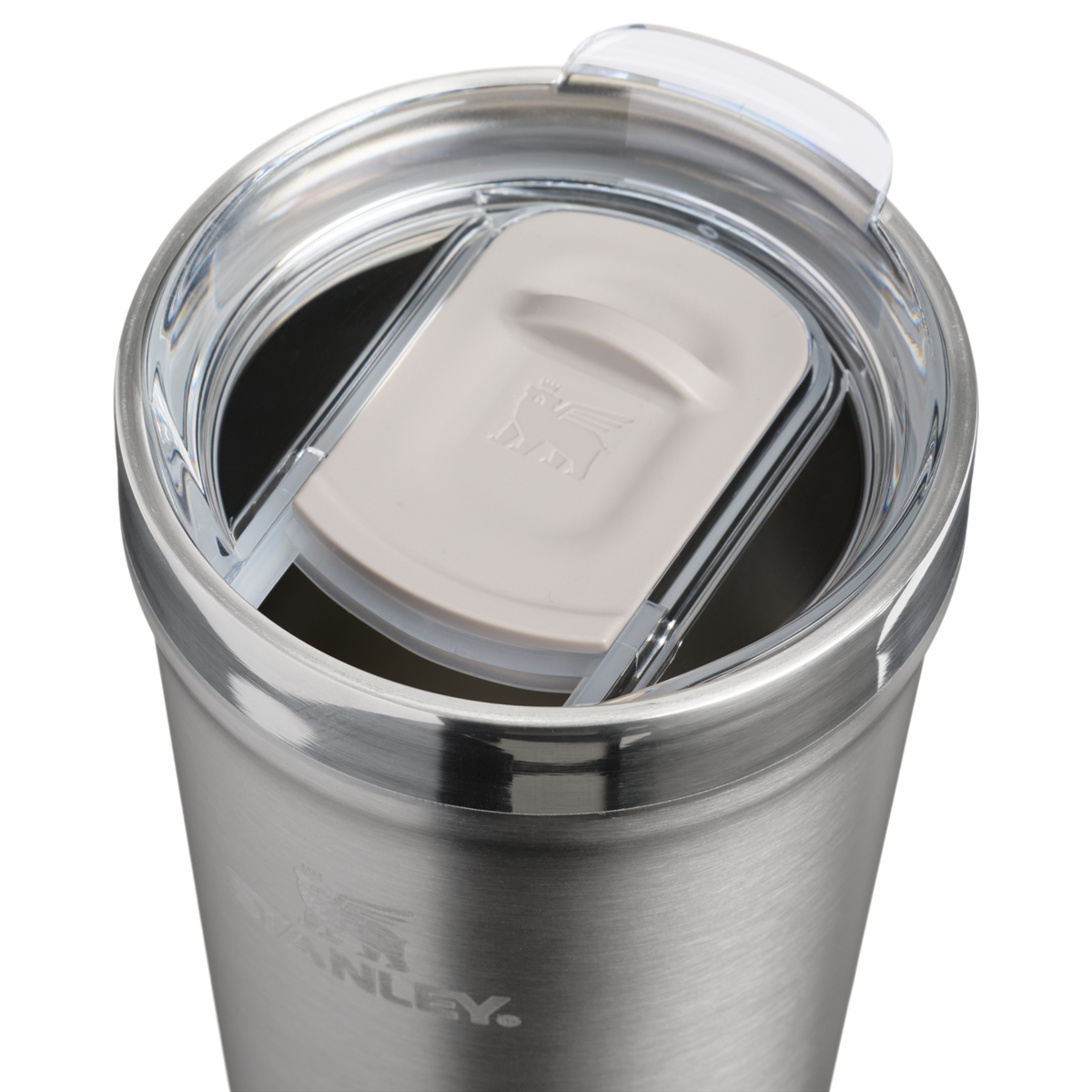 Stanley 1913 The Everyday Tumbler 16 OZ in Stainless Steel Ash | Lid Detailed View