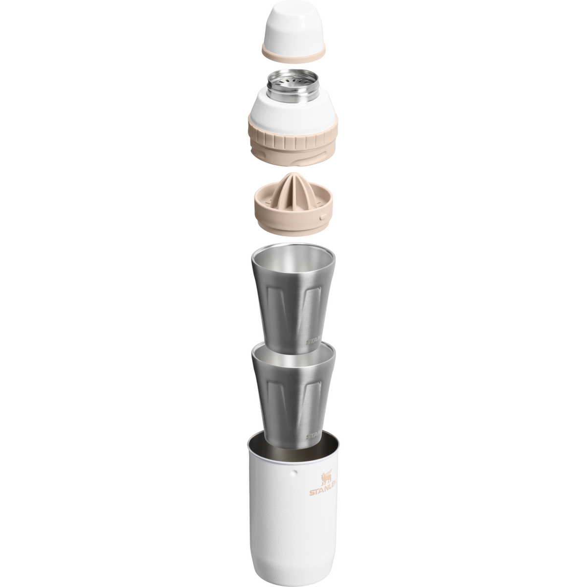 Stanley 1913 Adventure Happy Hour Cocktail Shaker Set in Hammertone Frost | Cross Section View