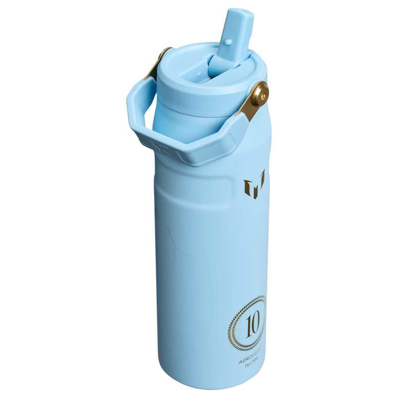 Stanley 1913 The Messi x Stanley IceFlow™ Flip Straw 2.0 Bottle 24 OZ in Messi Striker Blue | Back View