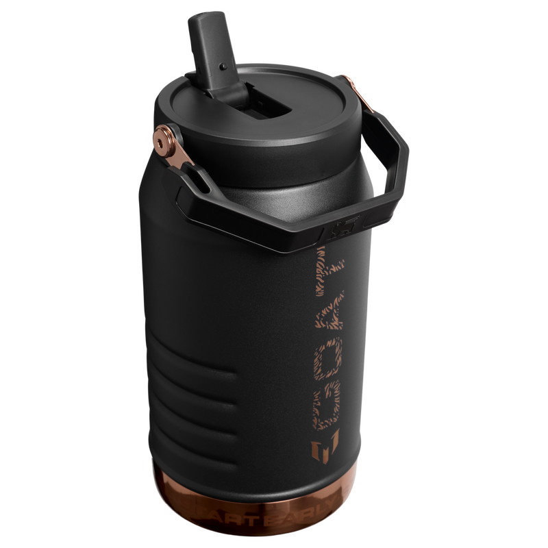 Stanley 1913 The Messi x Stanley IceFlow™ Flip Straw Jug 64 OZ in Messi GOAT Black | Back View