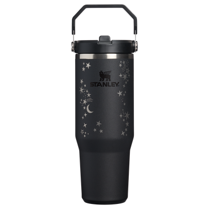 Stanley 1913 Halloween IceFlow®  Flip Straw Tumbler 2.0 30 OZ in Black Stardust | Front View