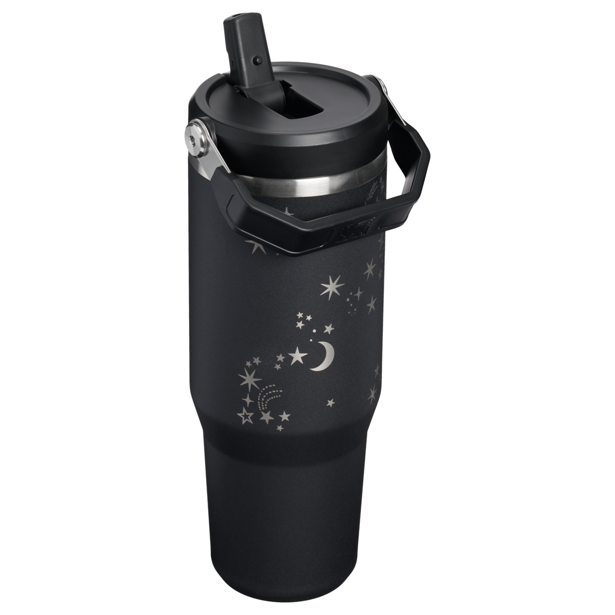 Stanley 1913 Halloween IceFlow®  Flip Straw Tumbler 2.0 30 OZ in Black Stardust | Back View
