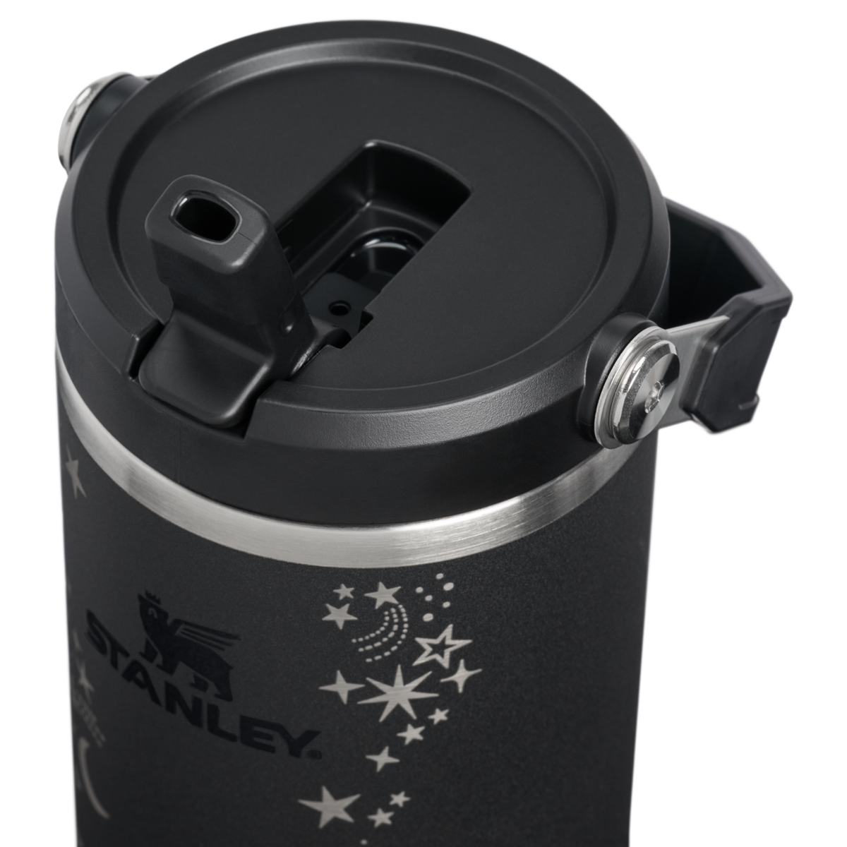 Stanley 1913 Halloween IceFlow®  Flip Straw Tumbler 2.0 30 OZ in Black Stardust | Lid Detailed View