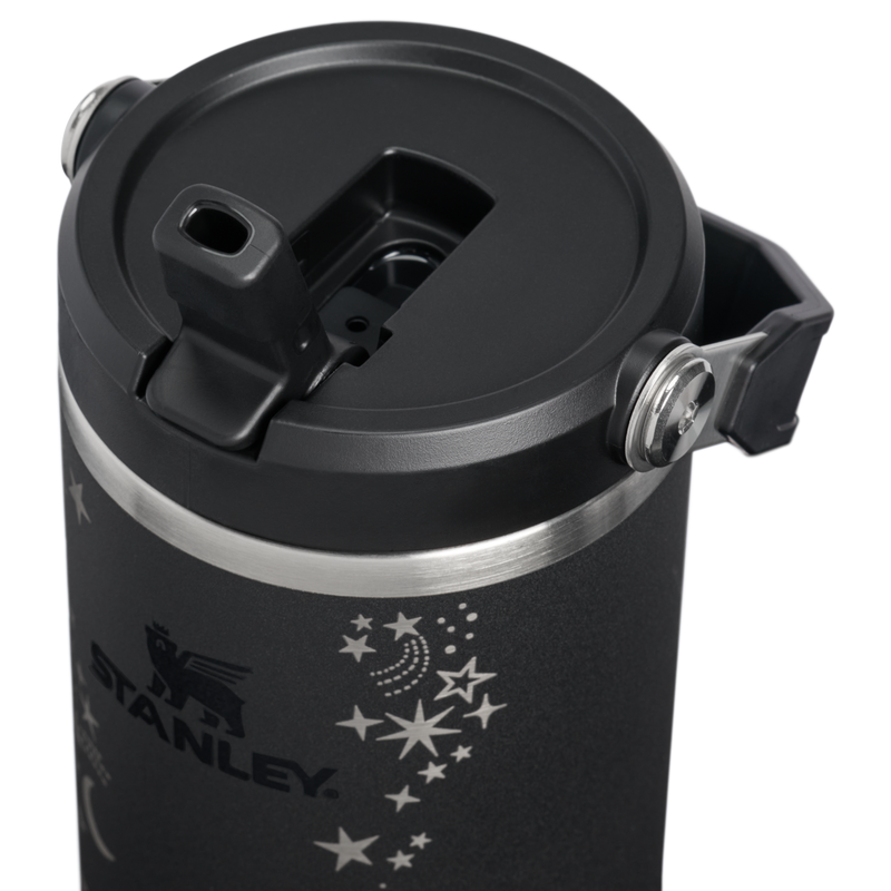 Stanley 1913 Halloween IceFlow®  Flip Straw Tumbler 2.0 30 OZ in Black Stardust | Lid Detailed View