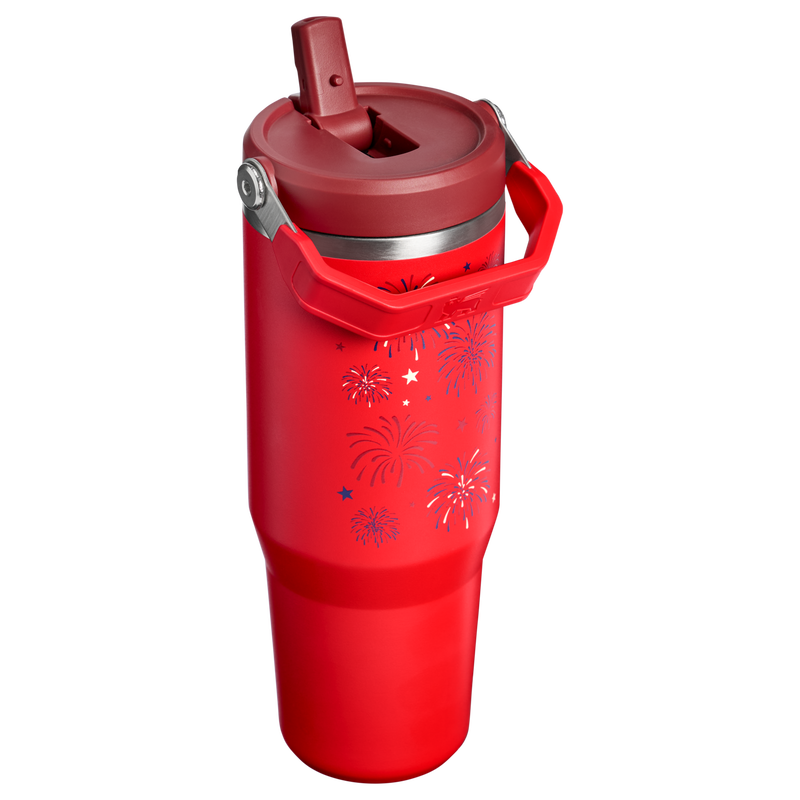 Stanley 1913 The IceFlow™ Flip Straw Tumbler 30 OZ in Chili Red Fireworks | Back View