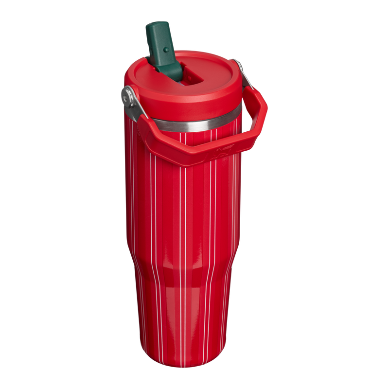 Stanley 1913 The IceFlow™ Flip Straw Tumbler 30 OZ in Rouge Holiday Stripe | Back View