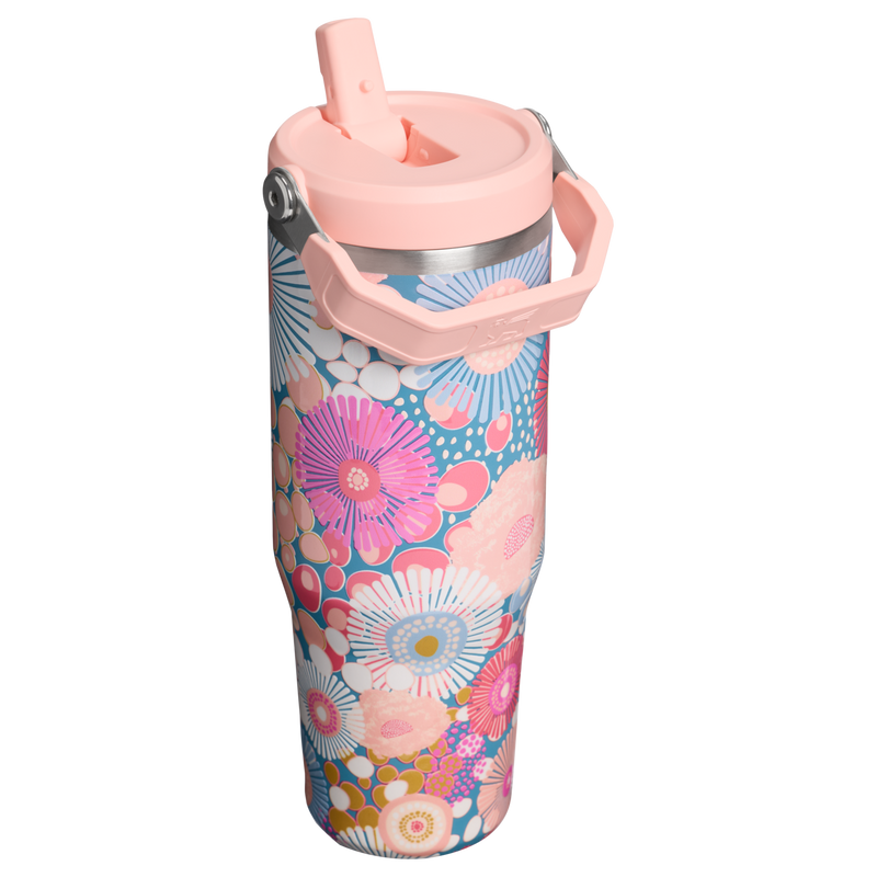 Stanley 1913 The IceFlow™ Flip Straw Tumbler 30 OZ in Sorbet Wildflower | Back View