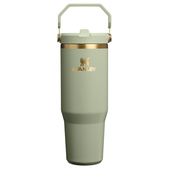 Stanley 30 OZ IceFlow Flip Straw Stainless Steel Tumbler In Juniper Green