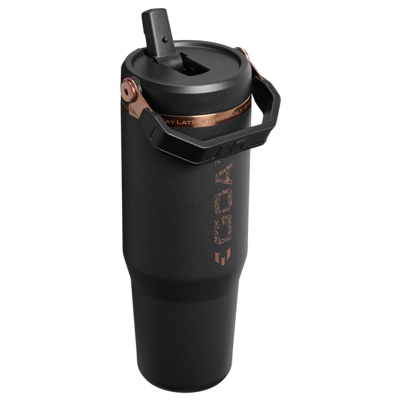 Stanley 1913 The Messi x Stanley  IceFlow™ Flip Straw Tumbler 30 OZ in Messi GOAT Black | Back View