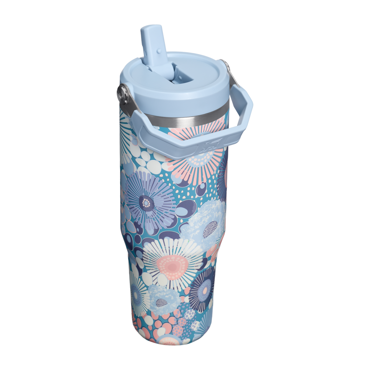 Stanley 1913 The IceFlow™ Flip Straw Tumbler 30 OZ in Blue Dream Wildflower | Back View