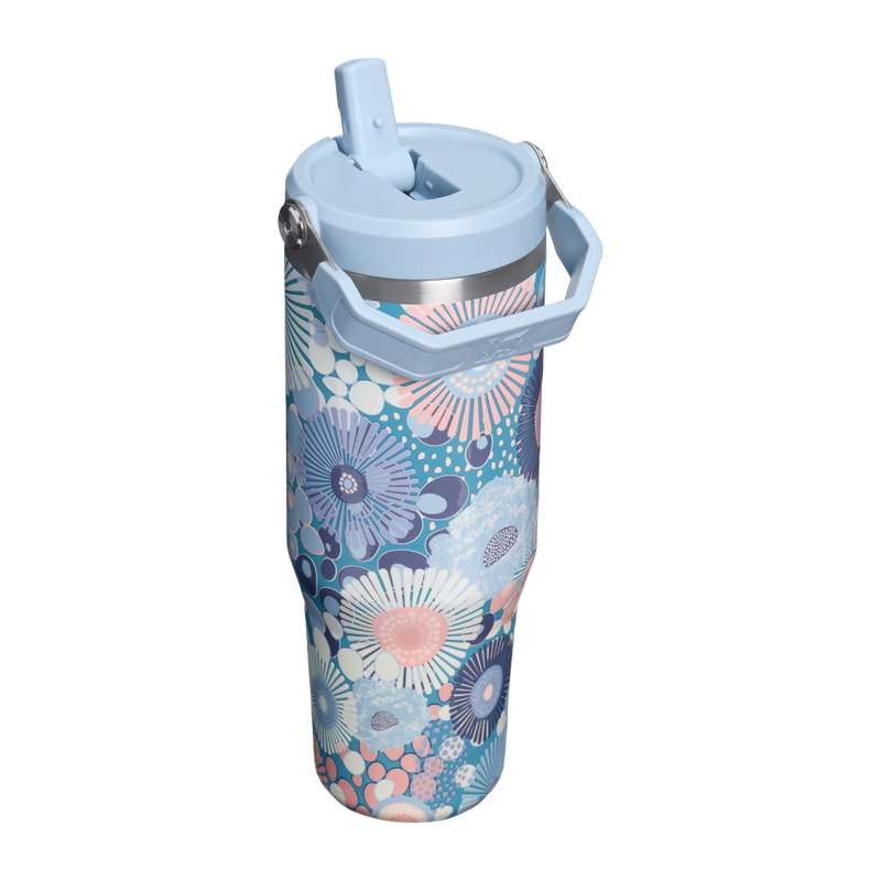 Stanley 1913 The IceFlow™ Flip Straw Tumbler 30 OZ in Blue Dream Wildflower | Back View