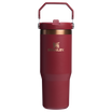Stanley 30OZ IceFlow Flip Straw Stainless Steel Tumbler In Gilded Pomegranate