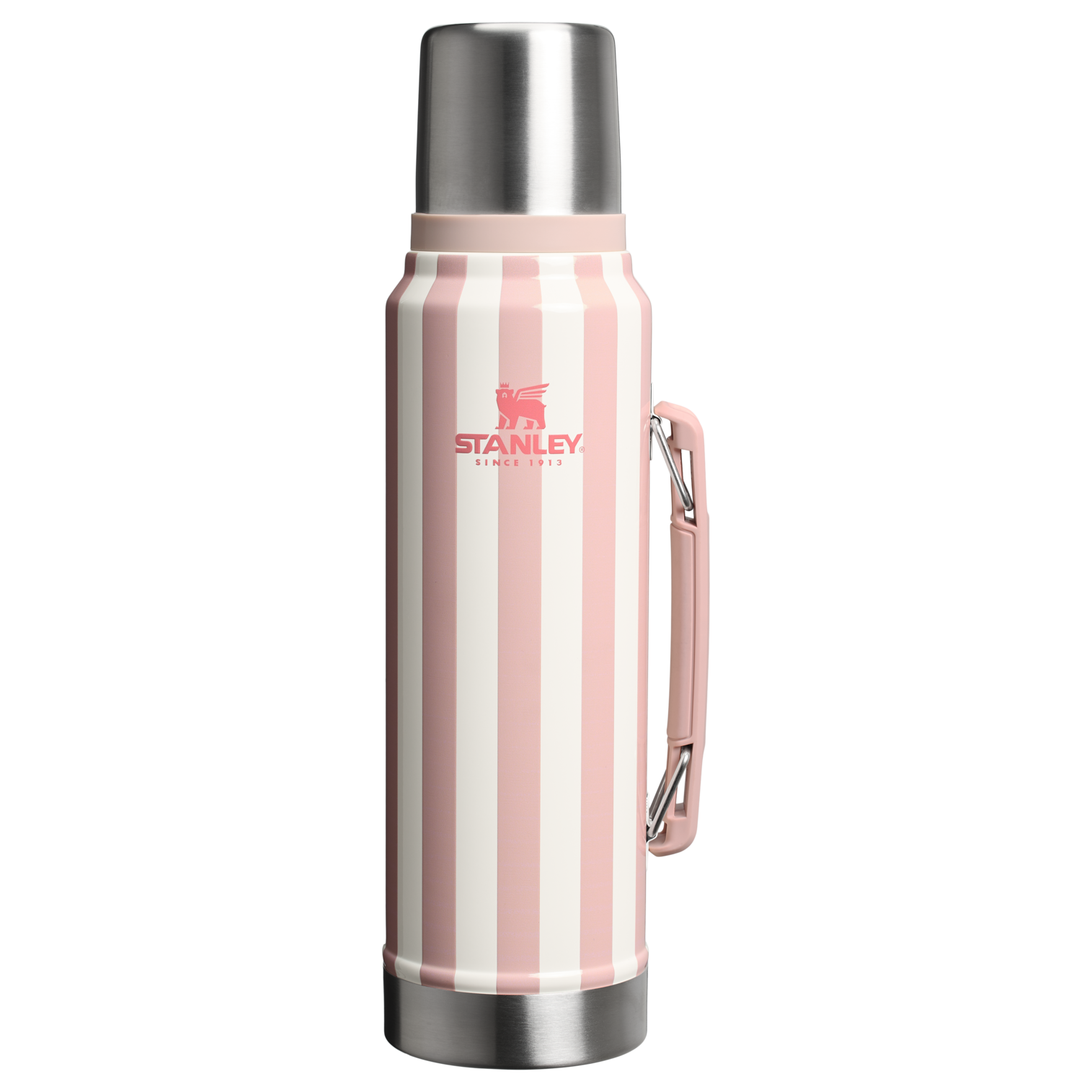 Stanley 1.1 Quart Legendary Vacuum Bottle In Peach Whip Pink Cabana Stripe From The Oasis Collection