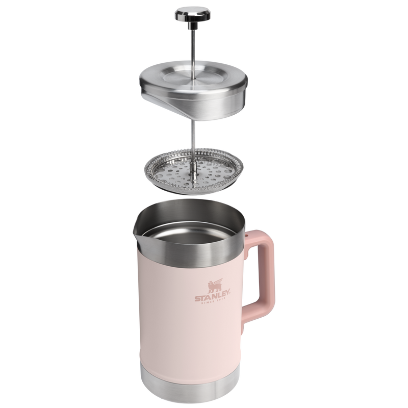 Stanley 1913 Classic Stay Hot French Press 48 OZ in Rose Quartz | Cross Section View