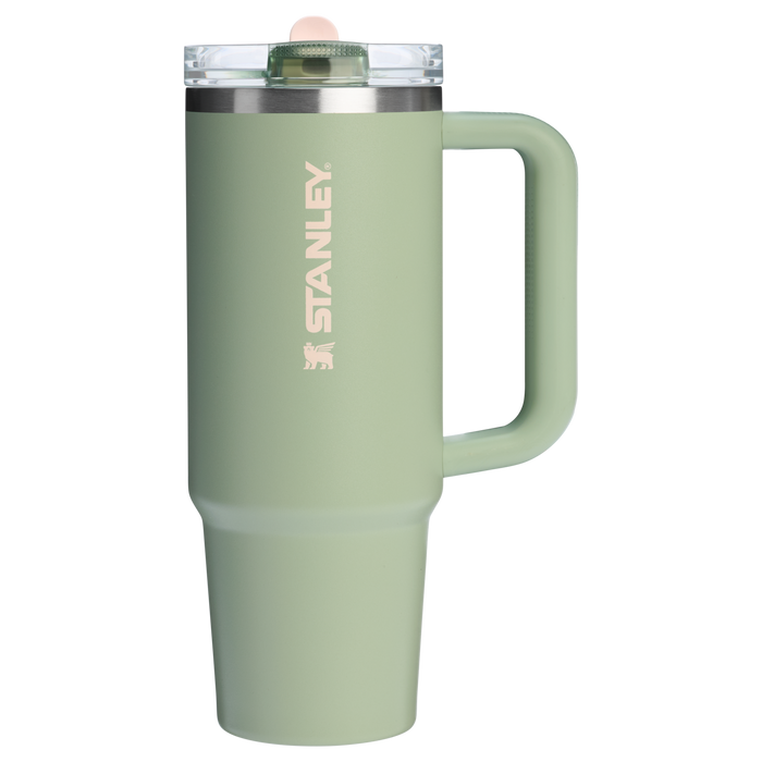 Stanley 40 OZ Quencher Flip Straw Tumbler With In Lichen Green