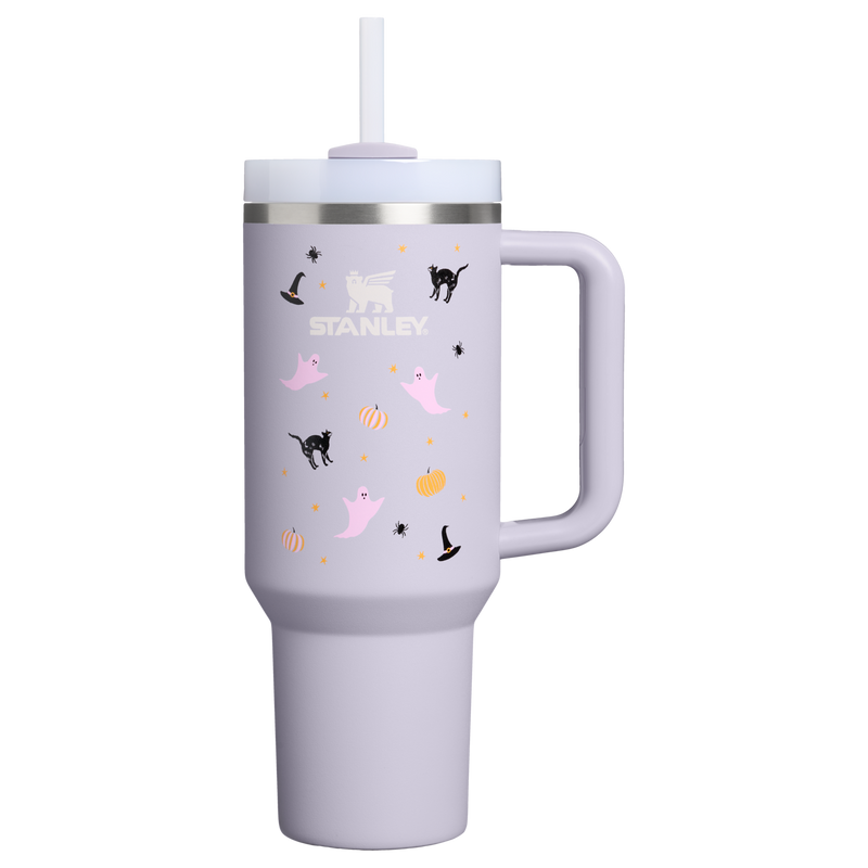 Stanley 1913 Halloween Quencher® H2.0 Flowstate™ Tumbler | 40 OZ in Purple Dust Spooky Friends | Front View
