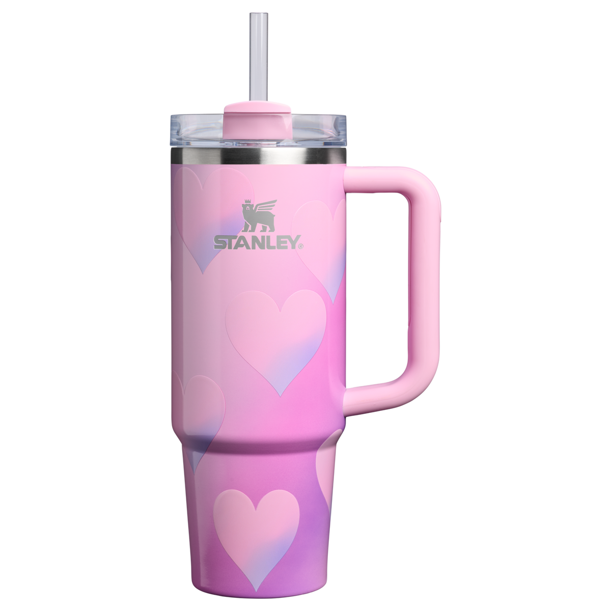 Stanley 1913 The Quencher H2.0 Flowstate™ Tumbler 30 OZ in Powder Pink Heart Gradient | Front View