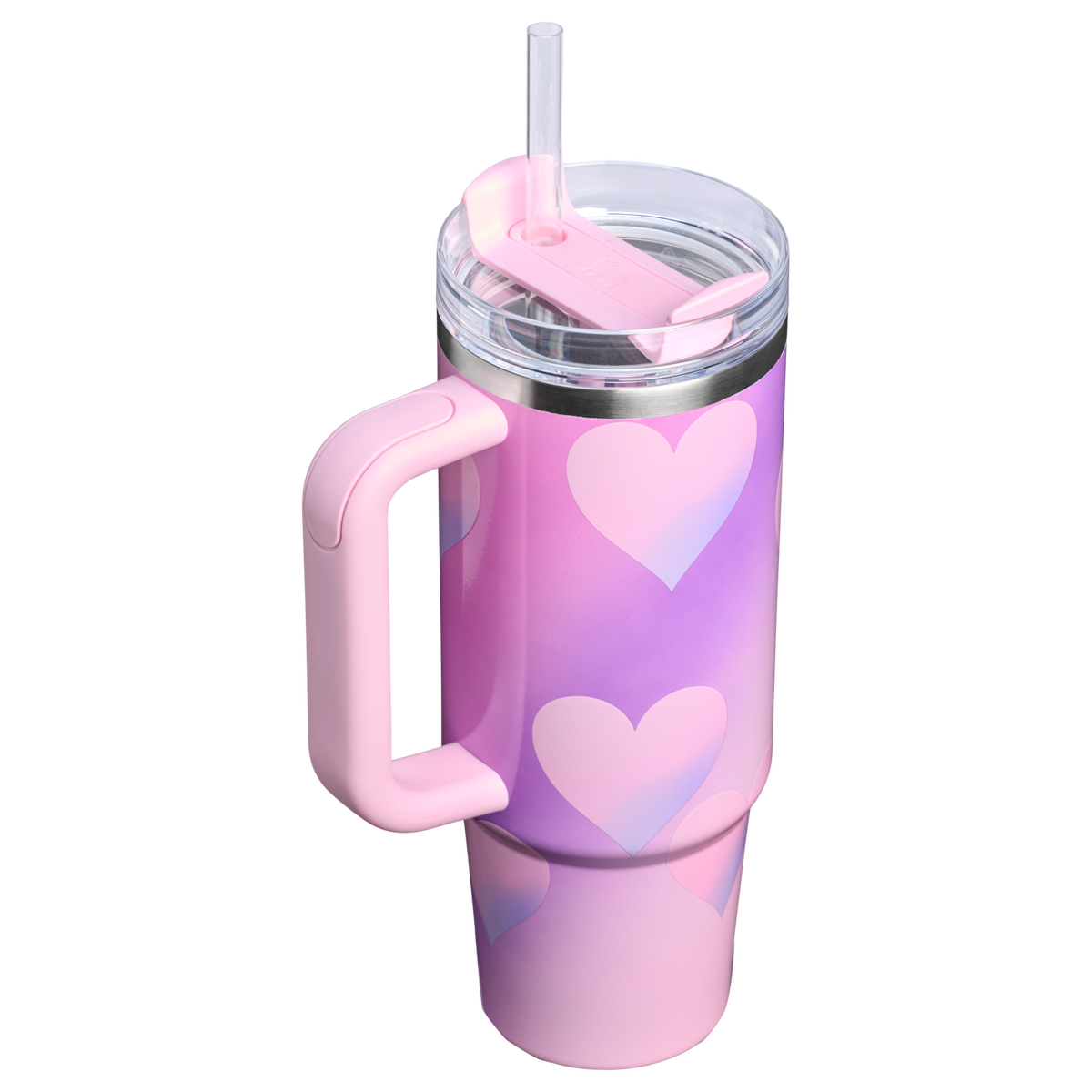 Stanley 1913 The Quencher H2.0 Flowstate™ Tumbler 30 OZ in Powder Pink Heart Gradient | Back View