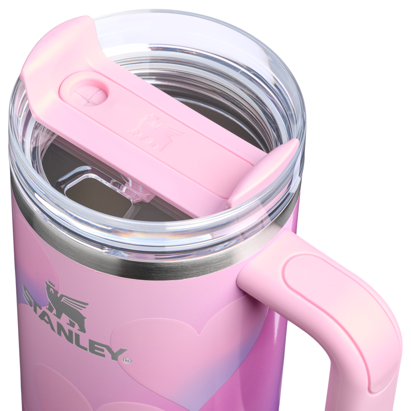Stanley 1913 The Quencher H2.0 Flowstate™ Tumbler 30 OZ in Powder Pink Heart Gradient | Lid Detailed View