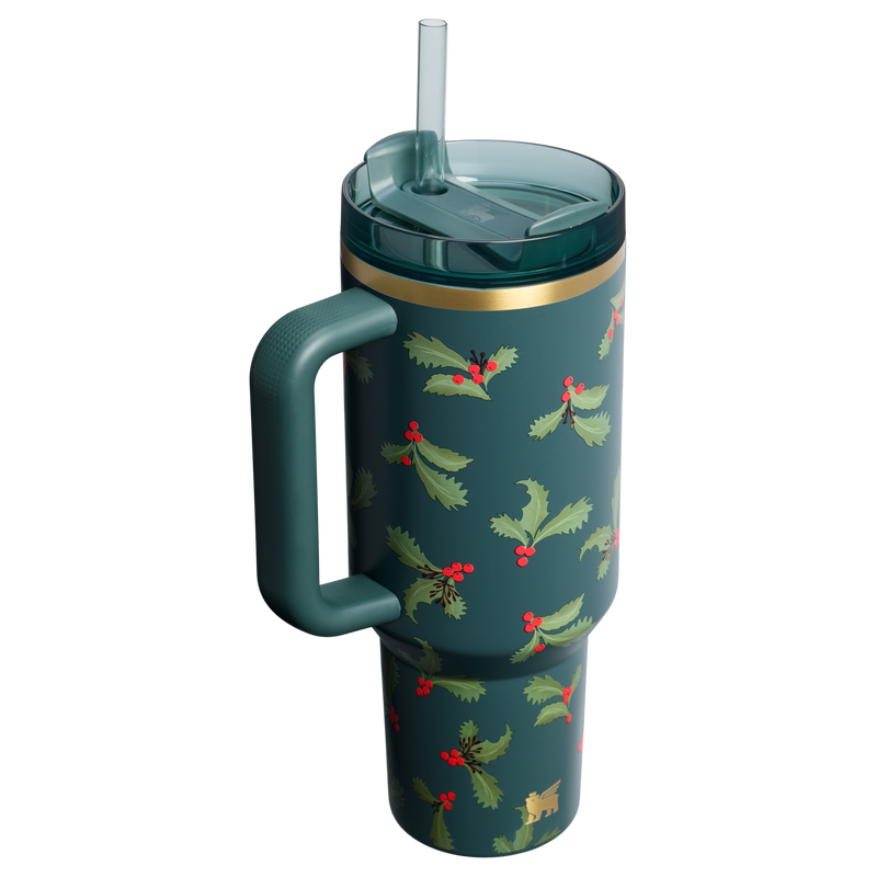 Stanley 1913 The Cheers & Cheer Quencher H2.0 Flowstate™ Tumbler 40 OZ in Holiday Botanical | Back View