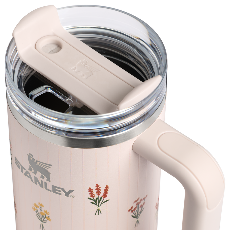 Stanley 1913 The Quencher H2.0 Flowstate™ Tumbler 40 OZ in Rose Quartz Bouquets | Lid Detailed View