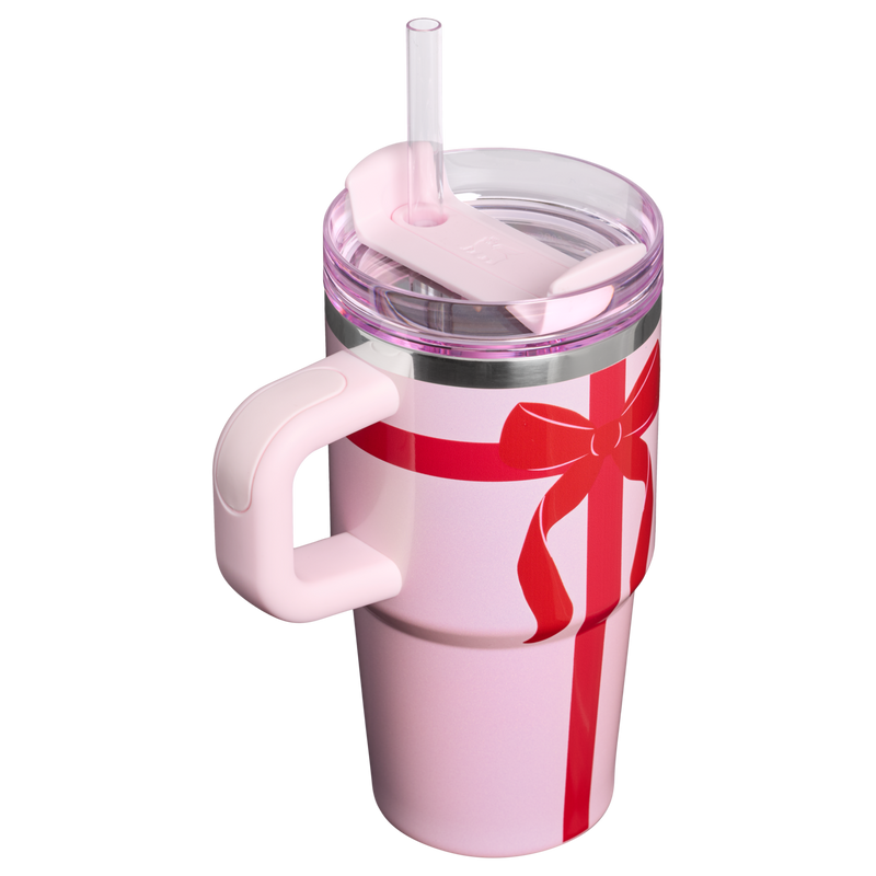 Stanley 1913 The Quencher®  H2.0 Flowstate™ Tumbler | 20 OZ in Soft Pink Ribbon | Back View