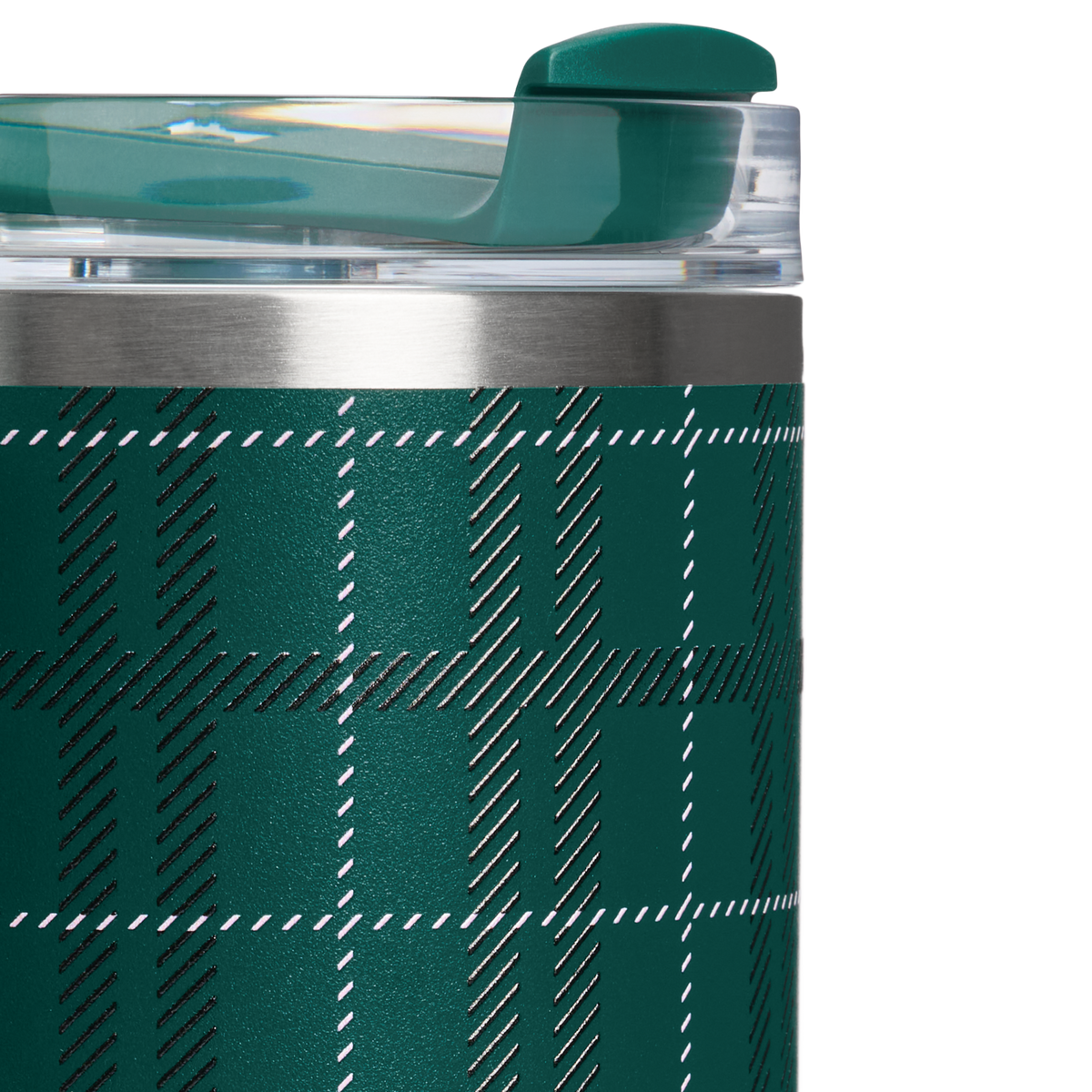 Stanley 1913 The Quencher® H2.0 Flowstate™ Tumbler 40 OZ in Shadow Green Plaid | Detailed View