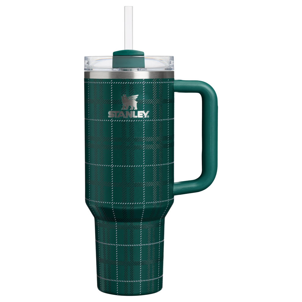 Stanley 1913 The Quencher® H2.0 Flowstate™ Tumbler 40 OZ in Shadow Green Plaid | Front View