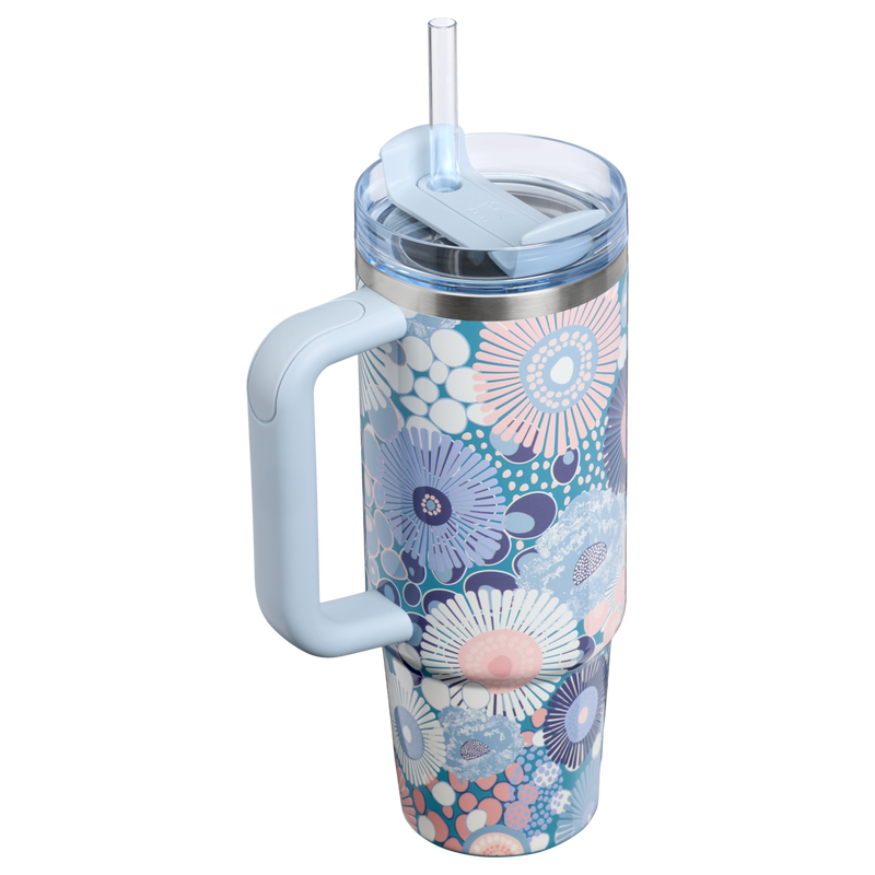 Stanley 1913 The Quencher H2.0 Flowstate™ Tumbler 30 OZ in Blue Dream Wildflower | Back View