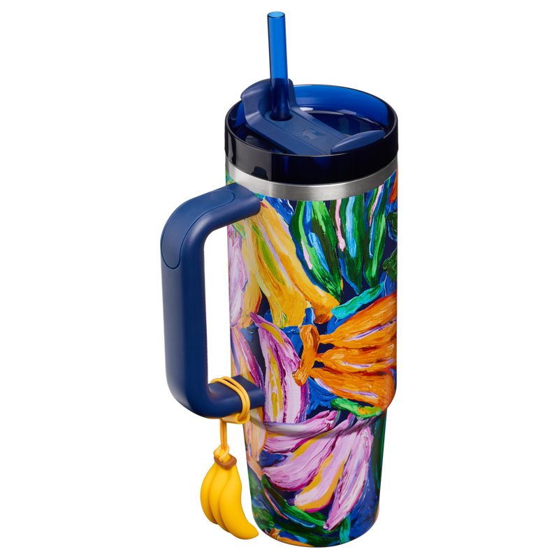 Stanley 1913 Stanley 1913 x FARM Rio Quencher® H2.0 Flowstate™ Tumbler 30 OZ in Farm Rio Painted Bananas | Back View