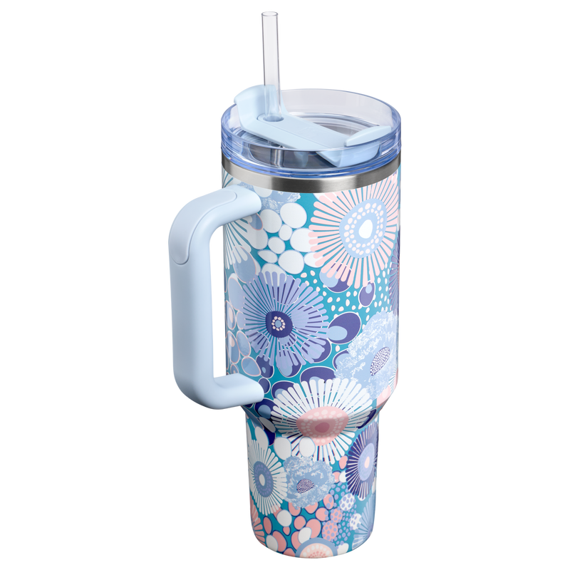 Stanley 1913 The Quencher H2.0 FlowState™ Tumbler  40 OZ in Blue Dream Wildflower | Back View