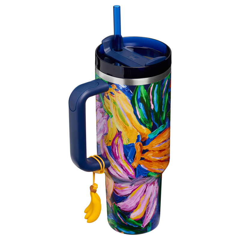 Stanley 1913 Stanley 1913 x FARM Rio Quencher® H2.0 Flowstate™ Tumbler 40 OZ in Farm Rio Painted Bananas | Back View