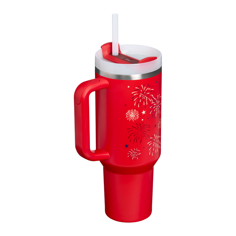 Stanley 1913 The Quencher H2.0 Flowstate™ Tumbler 40 OZ in Chili Red Fireworks | Back View
