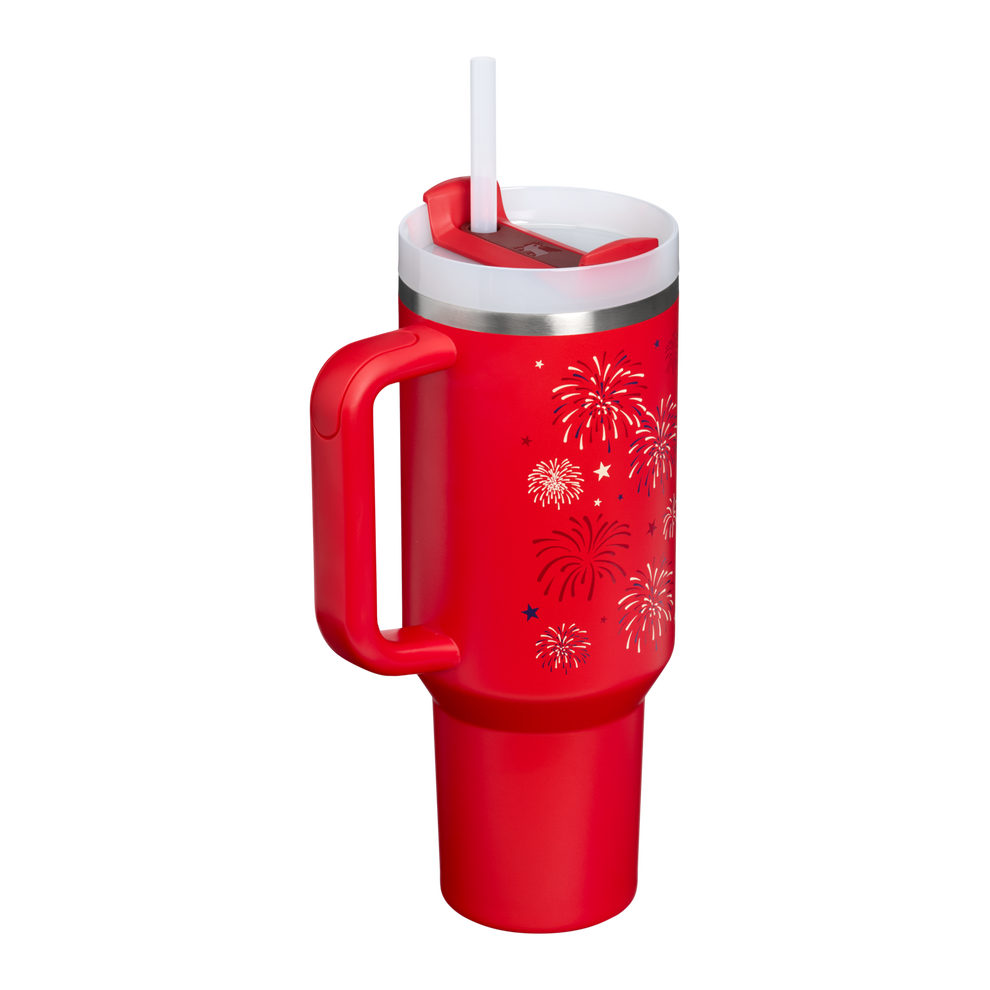 Stanley 1913 The Quencher H2.0 Flowstate™ Tumbler 40 OZ in Chili Red Fireworks