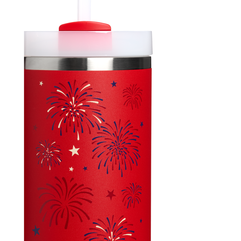 Stanley 1913 The Quencher H2.0 Flowstate™ Tumbler 40 OZ in Chili Red Fireworks | Detailed View