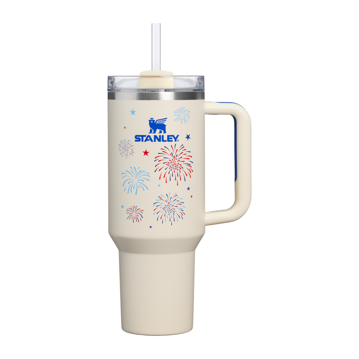 Stanley 1913 The Quencher H2.0 Flowstate™ Tumbler 40 OZ in Cream Royal Fireworks