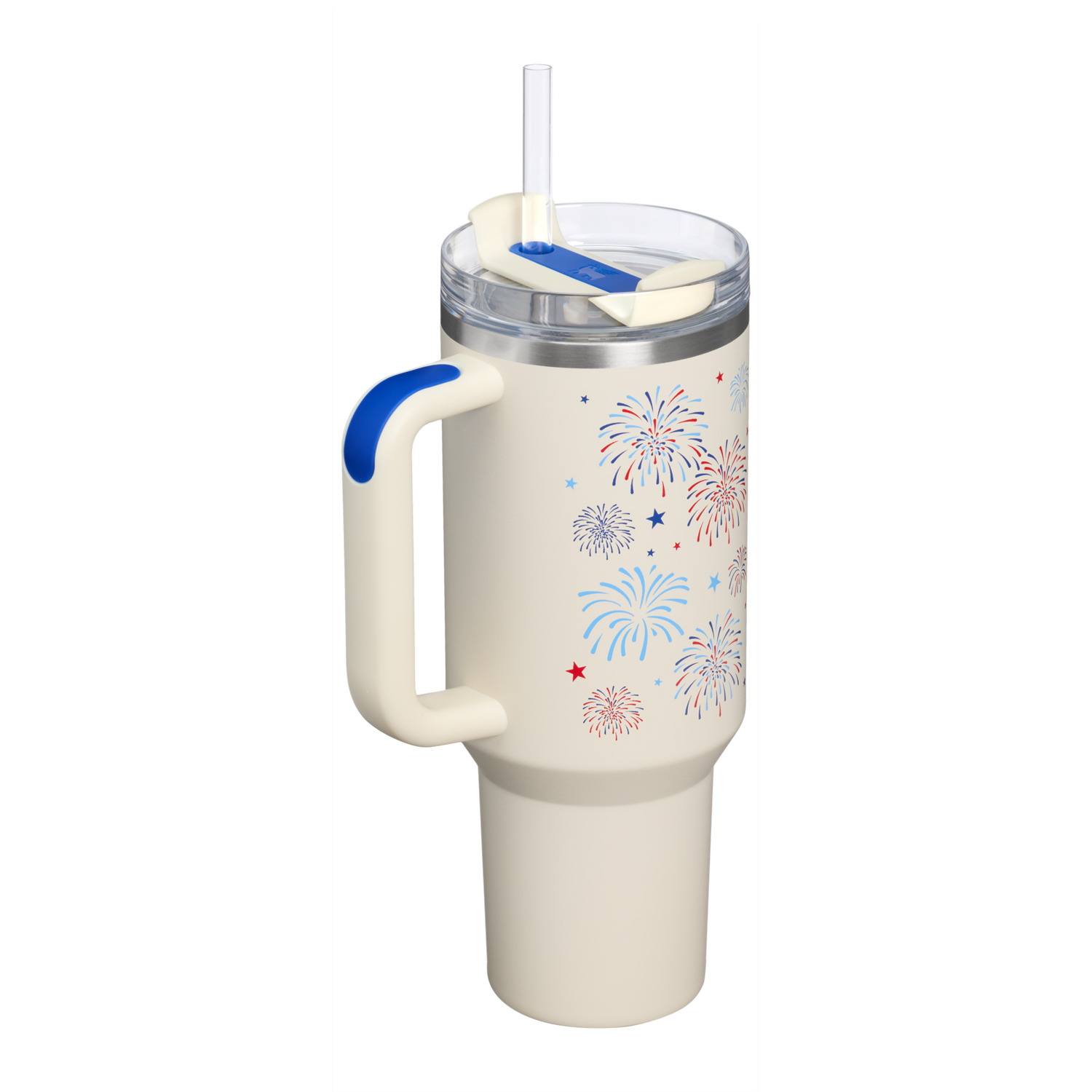 Stanley 1913 The Quencher H2.0 Flowstate™ Tumbler 40 OZ in Cream Royal Fireworks | View 1