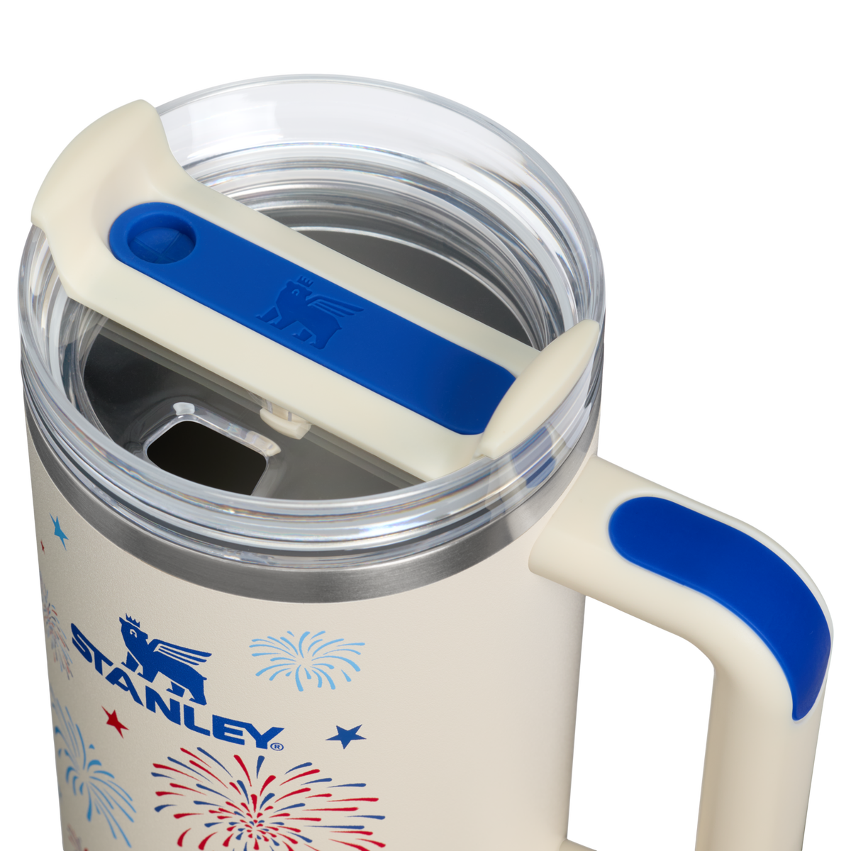 Stanley 1913 The Quencher H2.0 Flowstate™ Tumbler 40 OZ in Cream Royal Fireworks