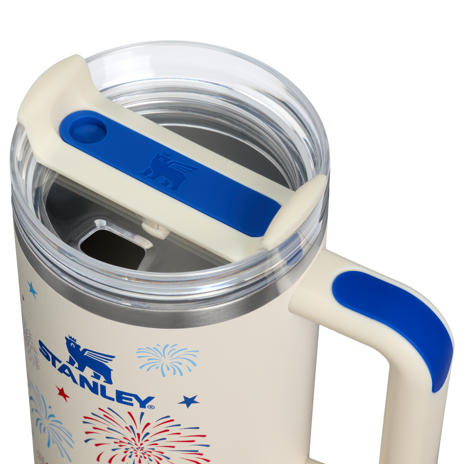 Stanley 1913 The Quencher H2.0 Flowstate™ Tumbler 40 OZ in Cream Royal Fireworks | View 2