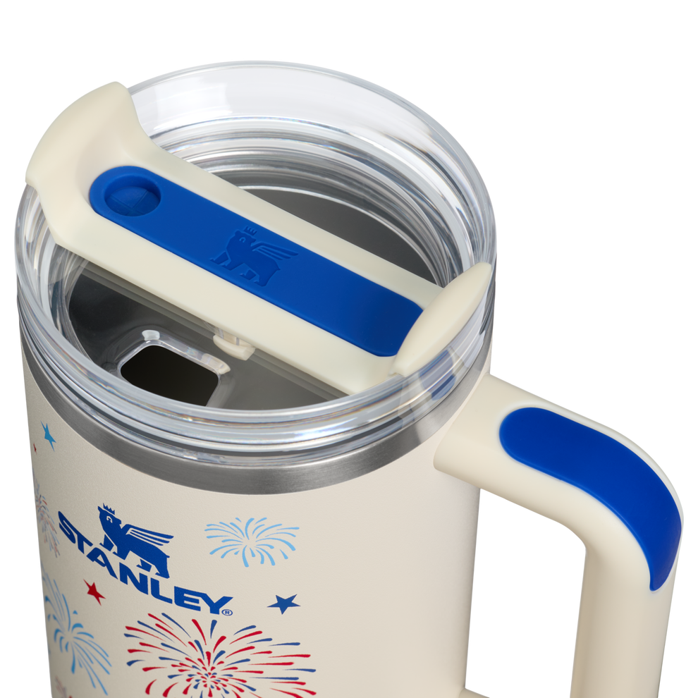 Stanley 1913 The Quencher H2.0 Flowstate™ Tumbler 40 OZ in Cream Royal Fireworks