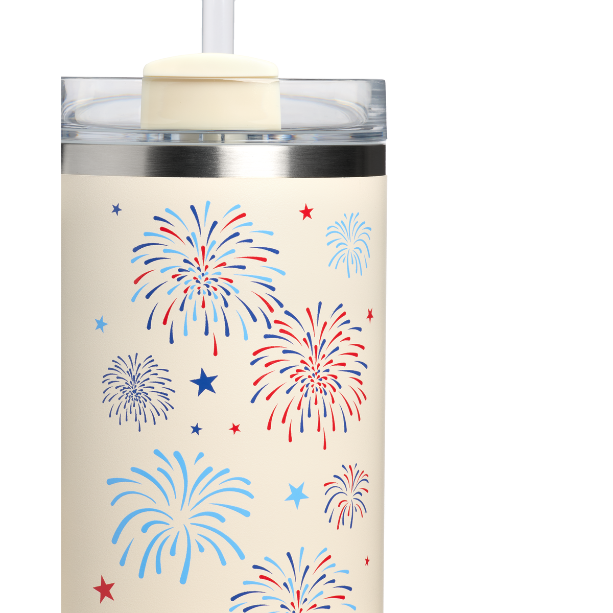 Stanley 1913 The Quencher H2.0 Flowstate™ Tumbler 40 OZ in Cream Royal Fireworks